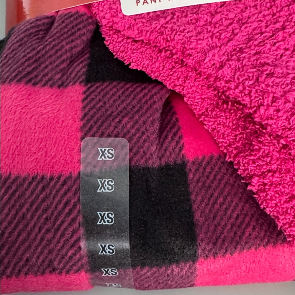 💜3/$15 Sleep Chic Pink and Black Plaid Pajama Pants and Cozy Socks NWT - Picture 3 of 7